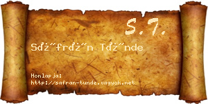 Sáfrán Tünde névjegykártya