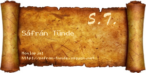 Sáfrán Tünde névjegykártya